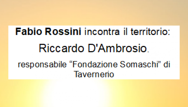 Intervista a Riccardo D'Ambrosio, responsabile "Fondazione Somaschi" di Tavernerio